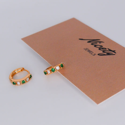 Argola Hipoalergénica Básica Verde e Transparente