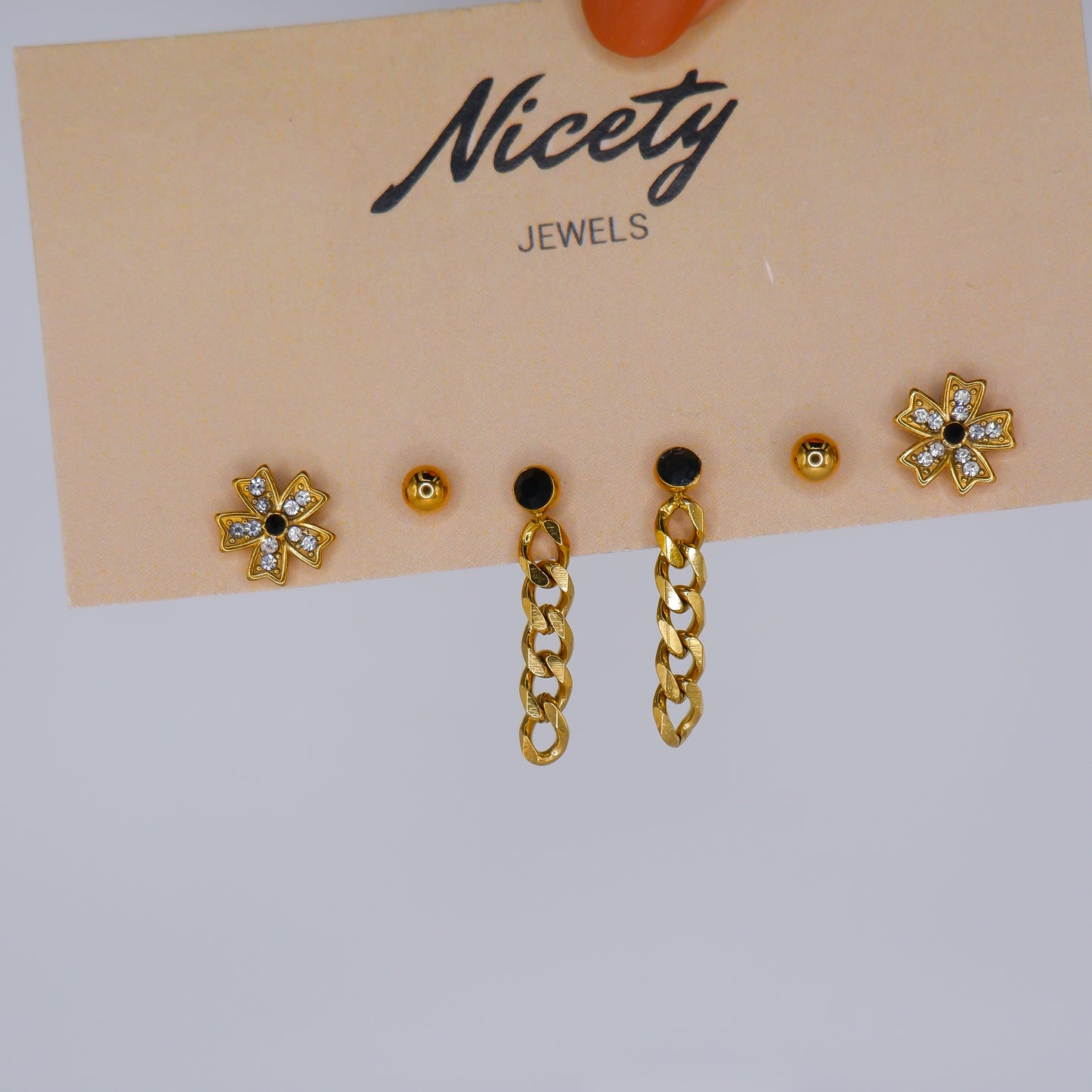 Pack Dourado Compridos com Flores
