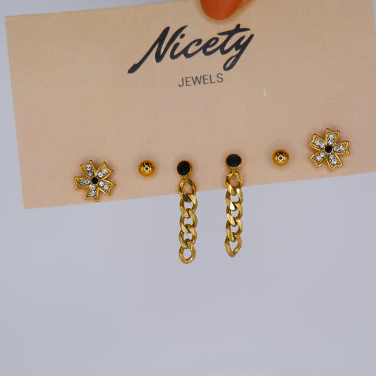 Pack Dourado Compridos com Flores
