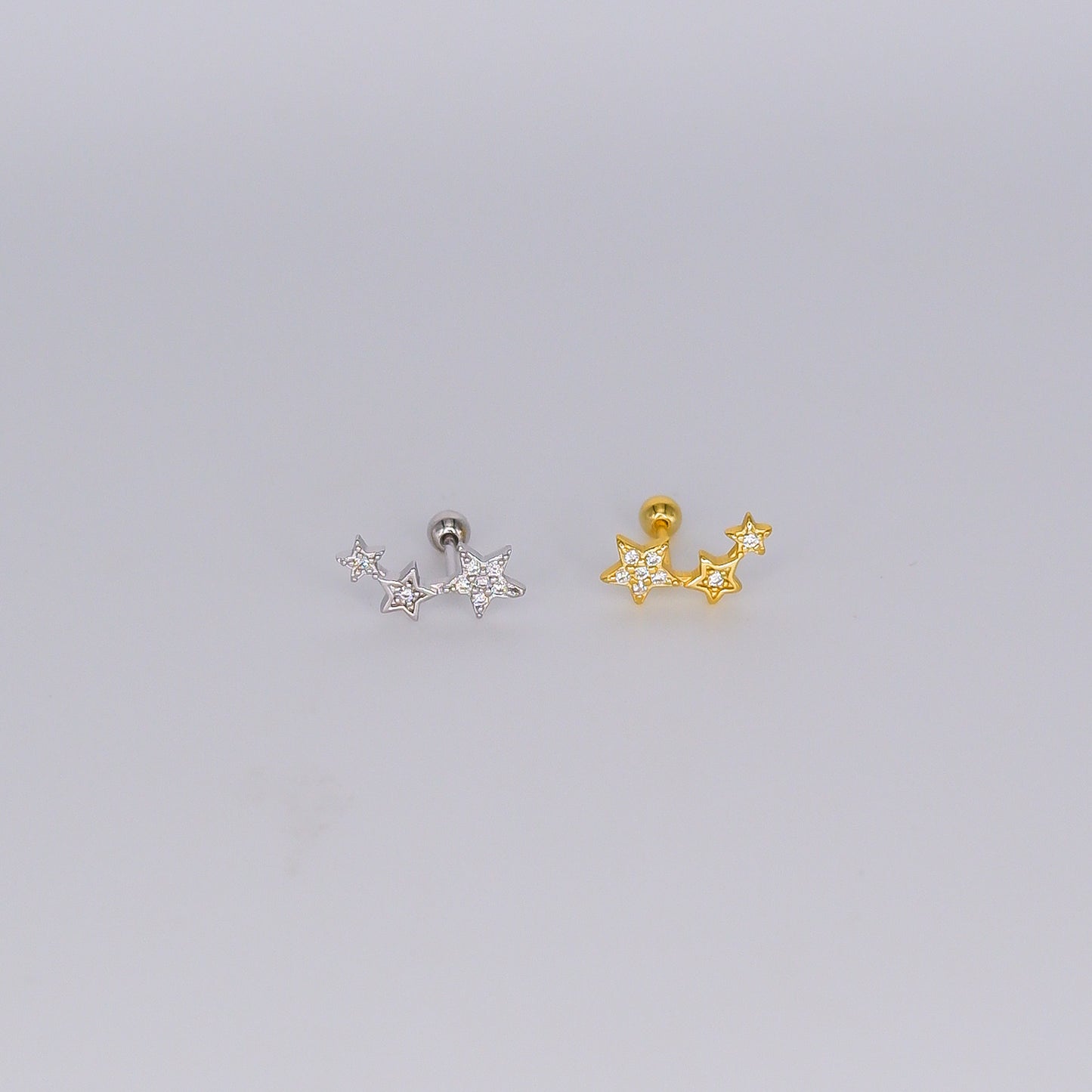 Piercings Bolinha Dourados e Prateado #40 Três Estrelas