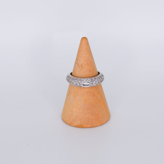 Anel S925 1 Pedra Oval Prateado