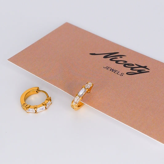 Argola 3 Brilhantes Transparentes