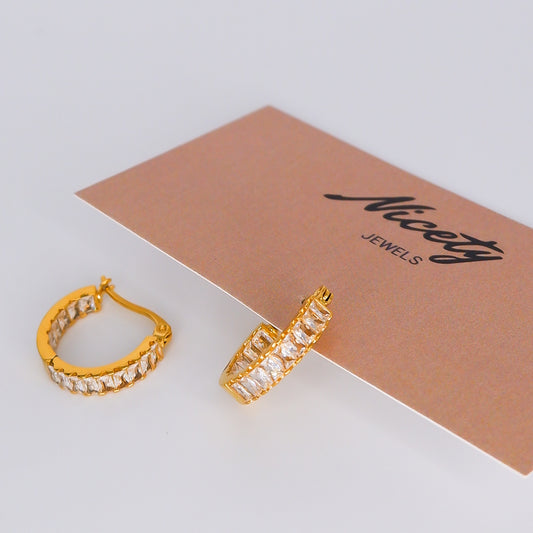 Argola Brilhante Transparentes Retângulos