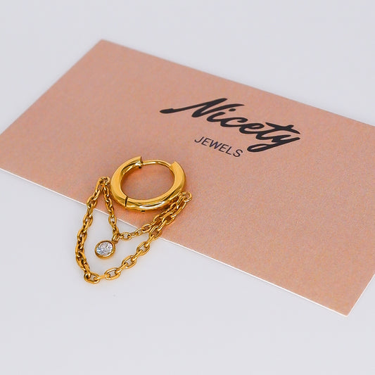 Argola 1 Brilhante com Correntes