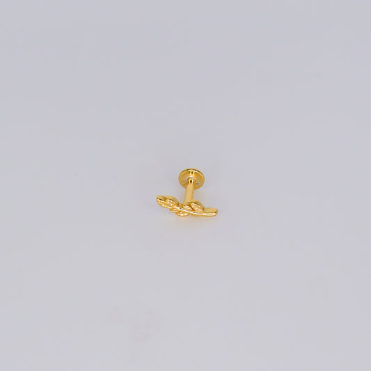 Piercings Achatados Dourados #41 Folha