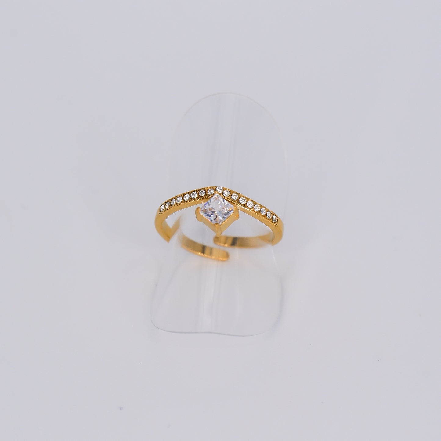 Anel Brilhante Quadrado