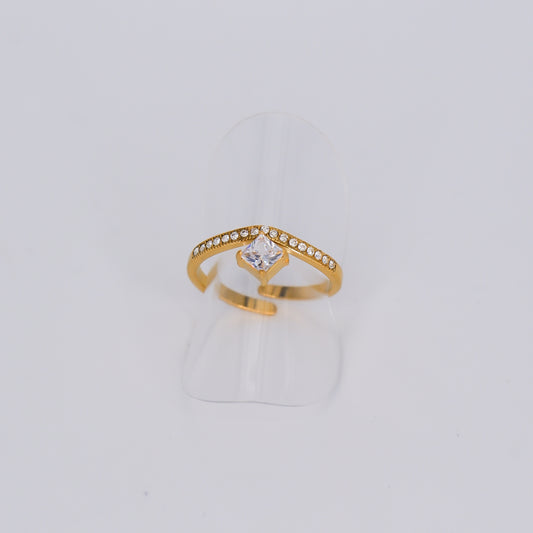 Anel Brilhante Quadrado