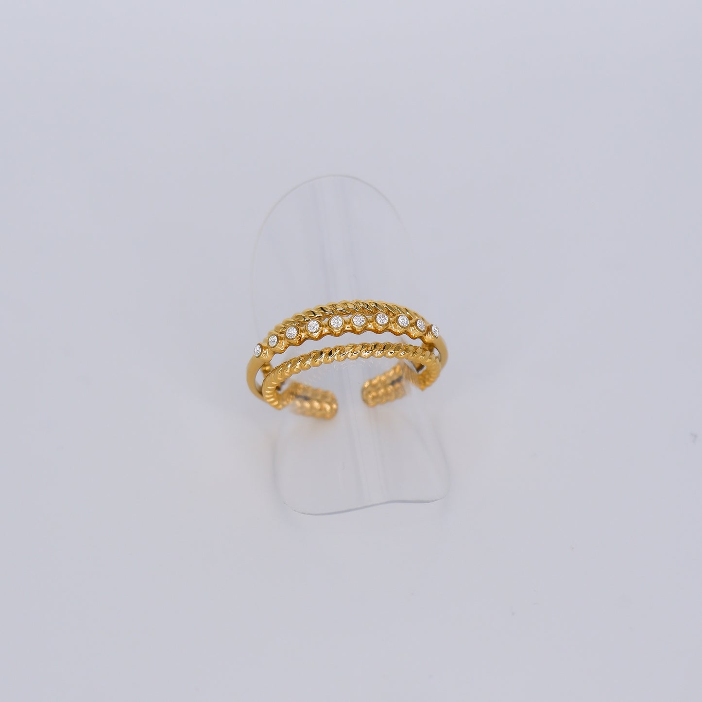 Anel Brilhantes Triplo