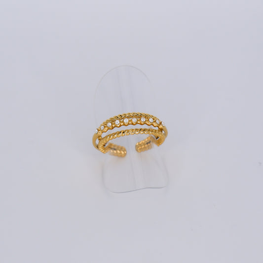 Anel Brilhantes Triplo