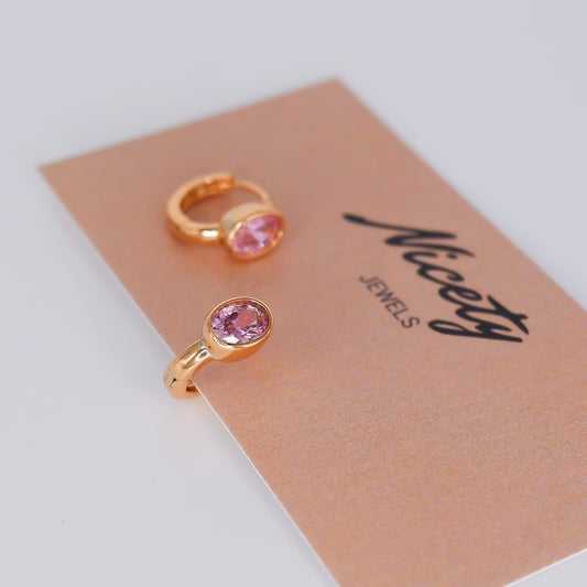 Argola Hipoalergénica Bola Rosa bébé