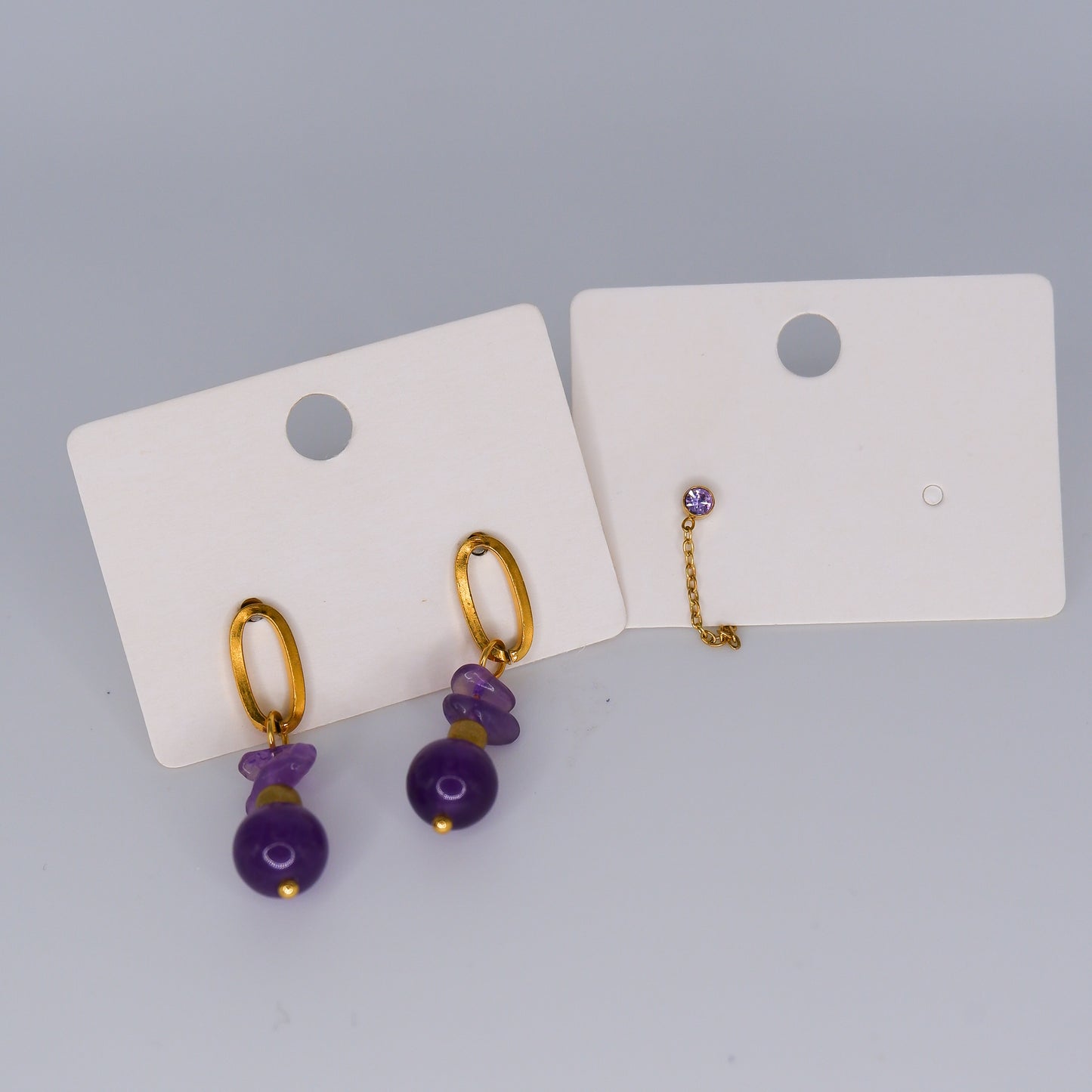 Brinco de Espeto Dourado c/ Lilás