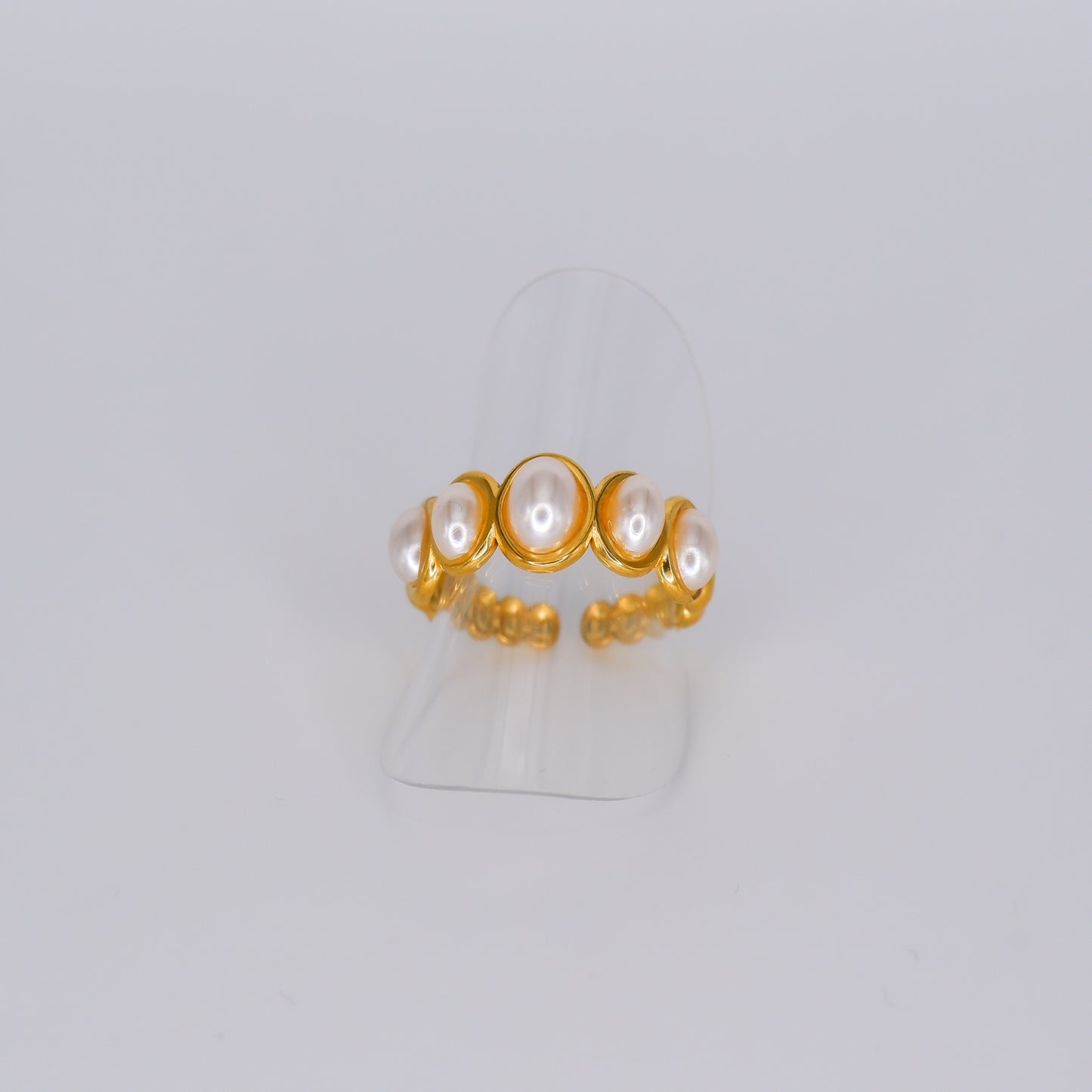 Anel 5 Pérolas Ovais