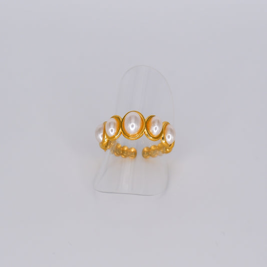 Anel 5 Pérolas Ovais