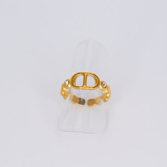 Anel 2 Brilhos Dourado