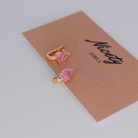 Argola Hipoalergénica Gota Rosa Bébé