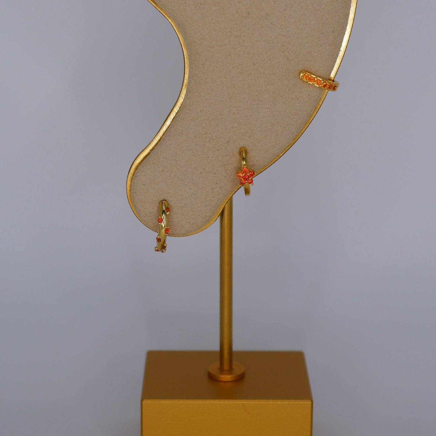 Argola S925 Laranja c/ Brilhantes