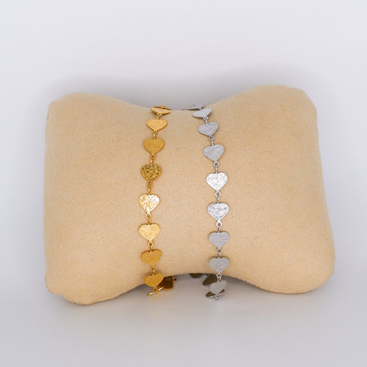Pulseira de Pé Corações