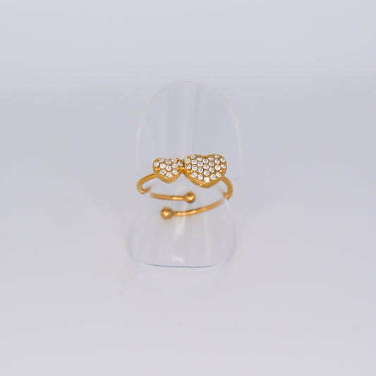 Anel Ajustável 2 Corações
