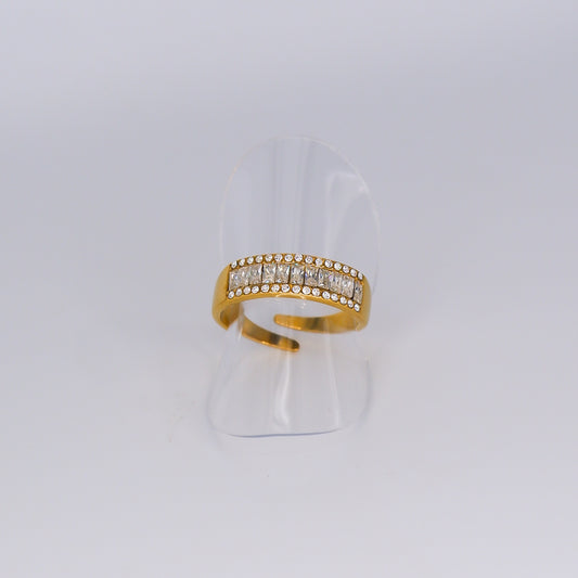 Anel Ajustável Aliança Brilhantes