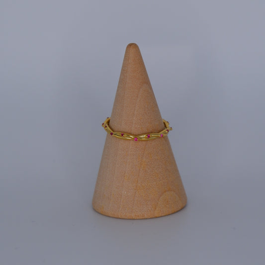 Anel S925 pedra rosa