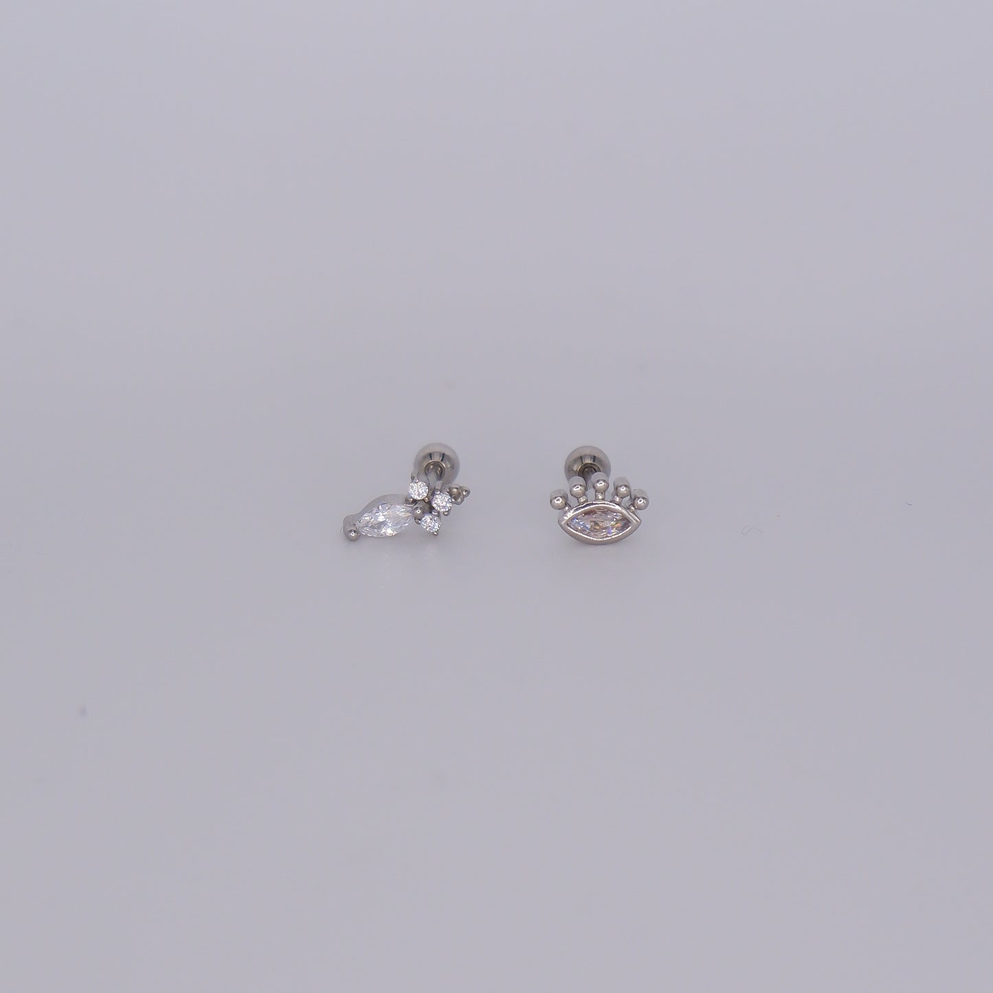 Piercing Bolinha Aço Inoxidável Prateado Longo e Olho
