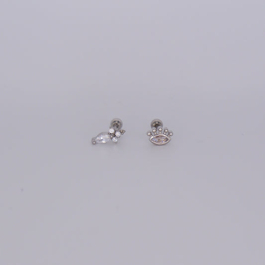 Piercing Bolinha Aço Inoxidável Prateado Longo e Olho