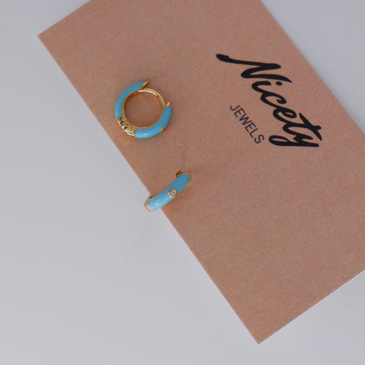 Argola Dourada Opaca Azul Bébé