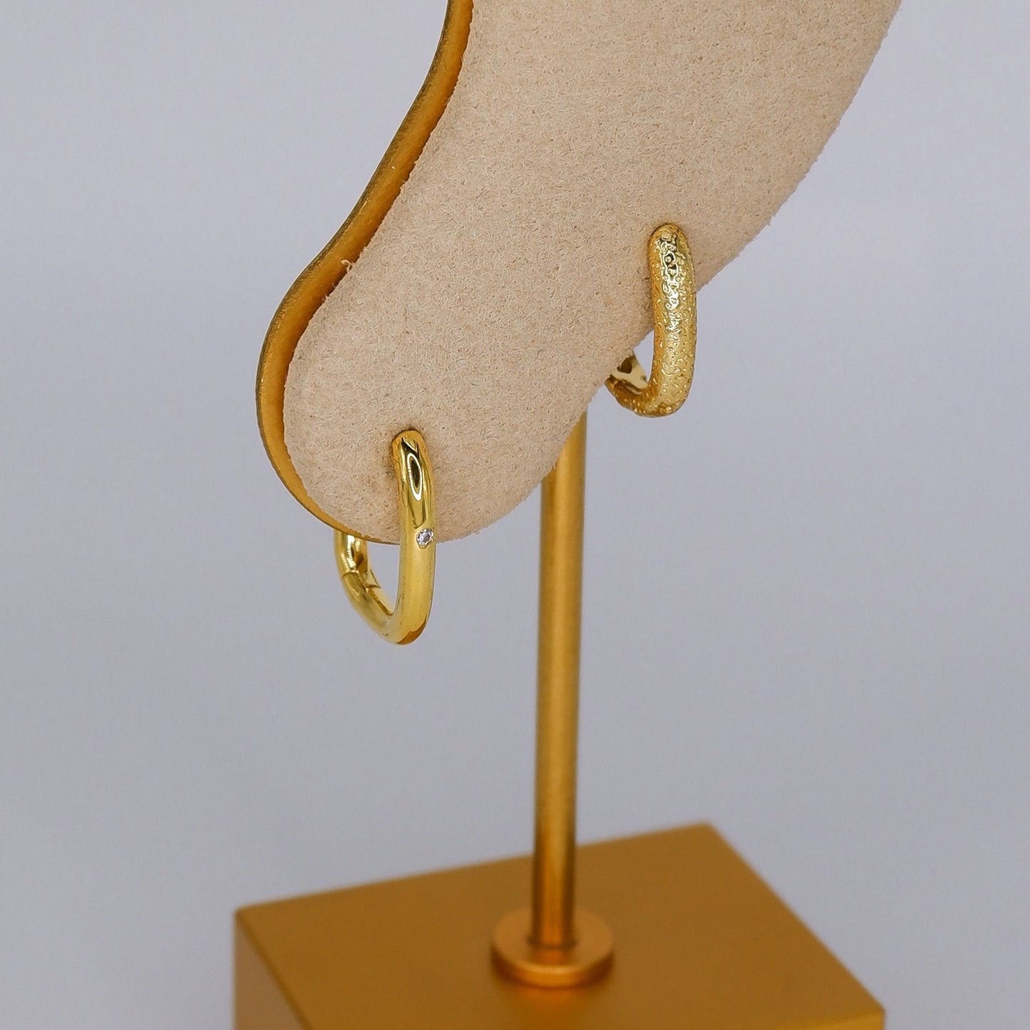 Argola S925 Dourada Rectangular