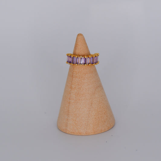 Earcuff S925 Dourada Lilás