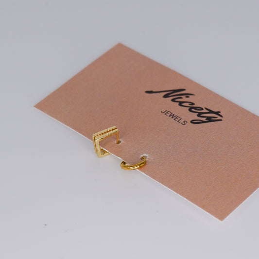Mini Argolas 6mm Douradas Hipoalergénicas Quadradas e Lisas