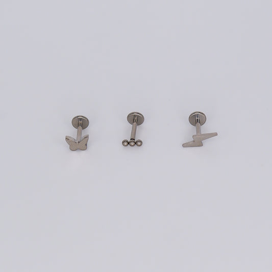 Piercing Achatado 1.0MM Espessura Prateados