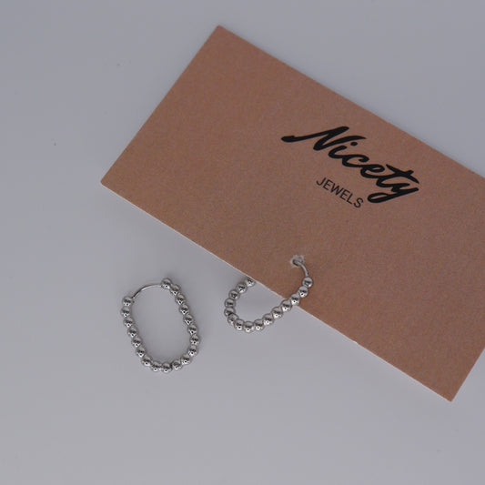 Argolas Prateadas Bolinhas