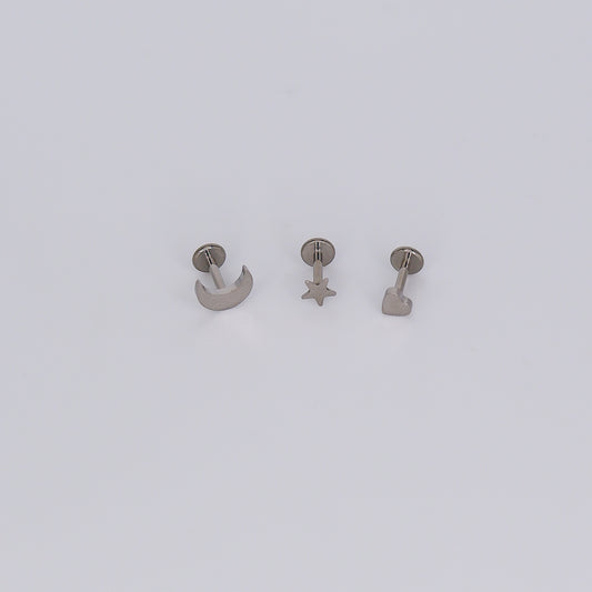 Piercing Achatado 1.0MM Espessura Prateados