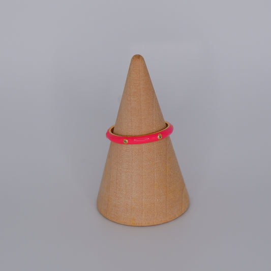 Anel S925 rosa fluorescente