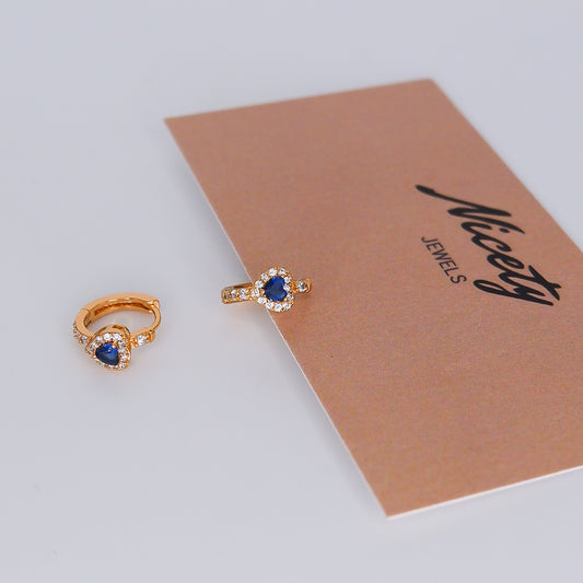 Argola Hipoalergénica 1 Coração Azul