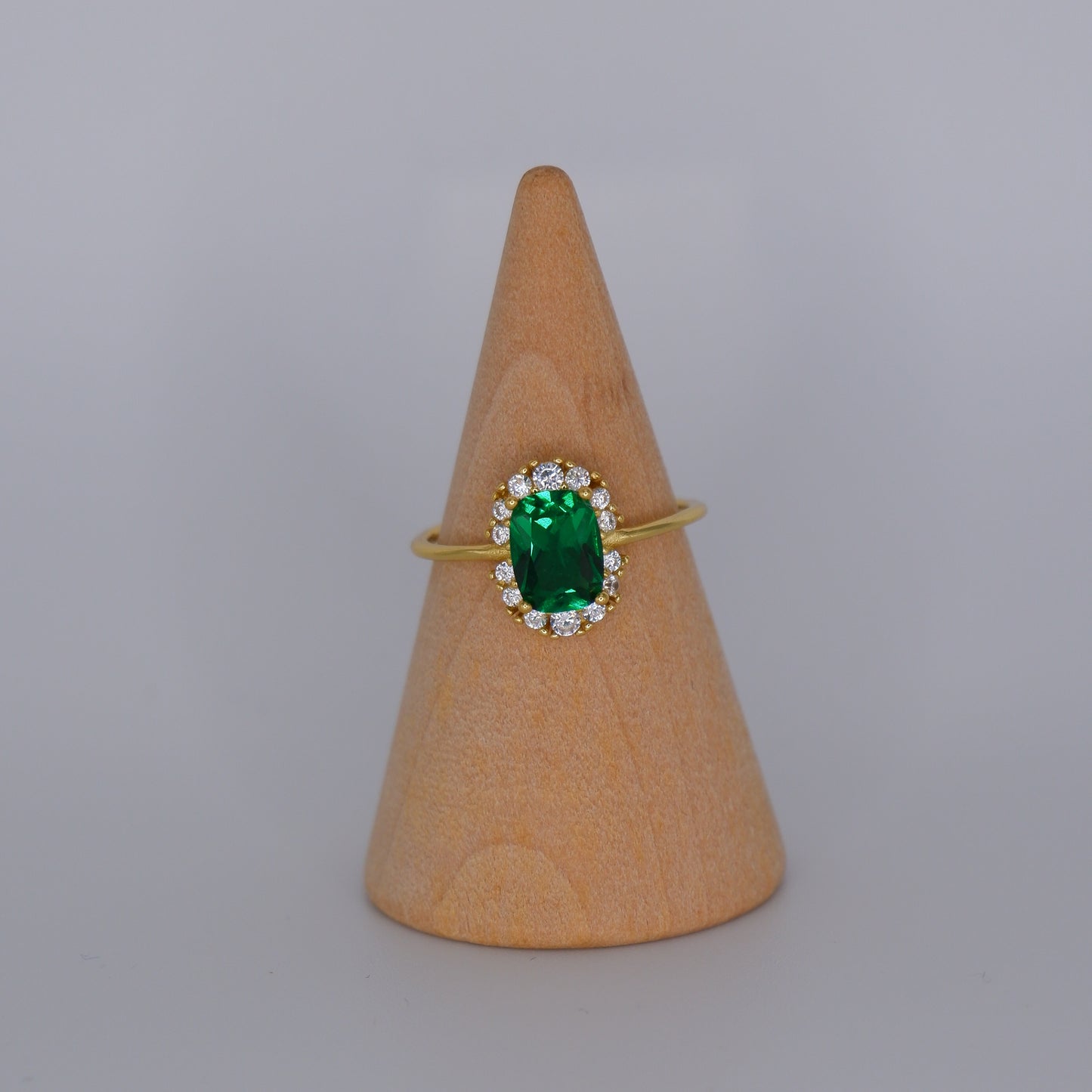 Anel S925 pedra verde