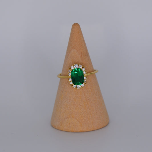 Anel S925 pedra verde