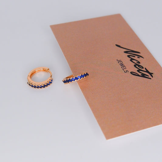 Argola Hipoalergénica Brilhantes Risquinhos Azul