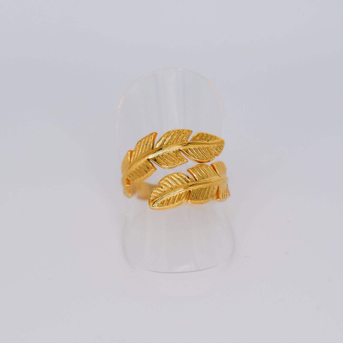 Anel Ajustável Dourado Folhas