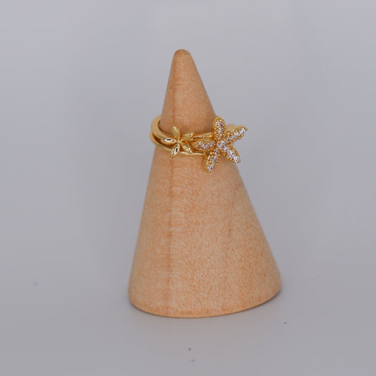 Earcuff Dourada Flores
