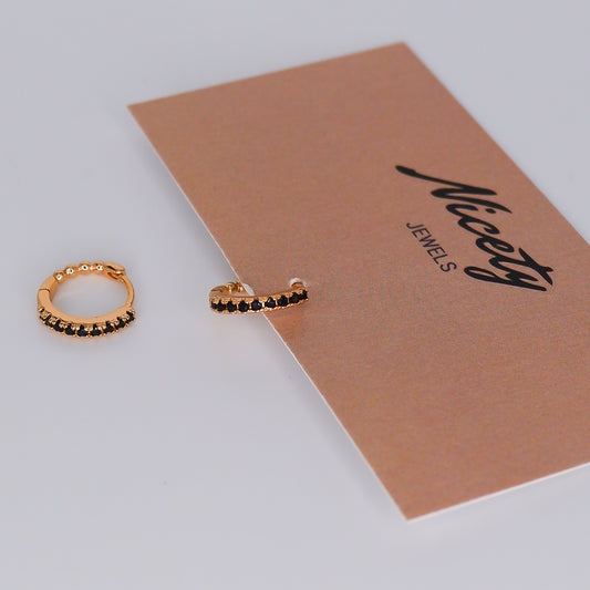 Argola Hipoalergénica Básica Preta