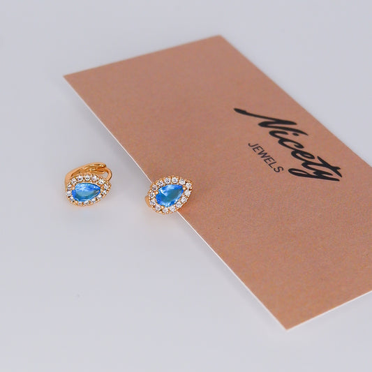 Argola Hipoalergénica Gota Azul