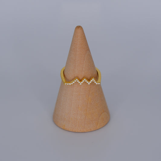 Anel S925 zigzag transparente