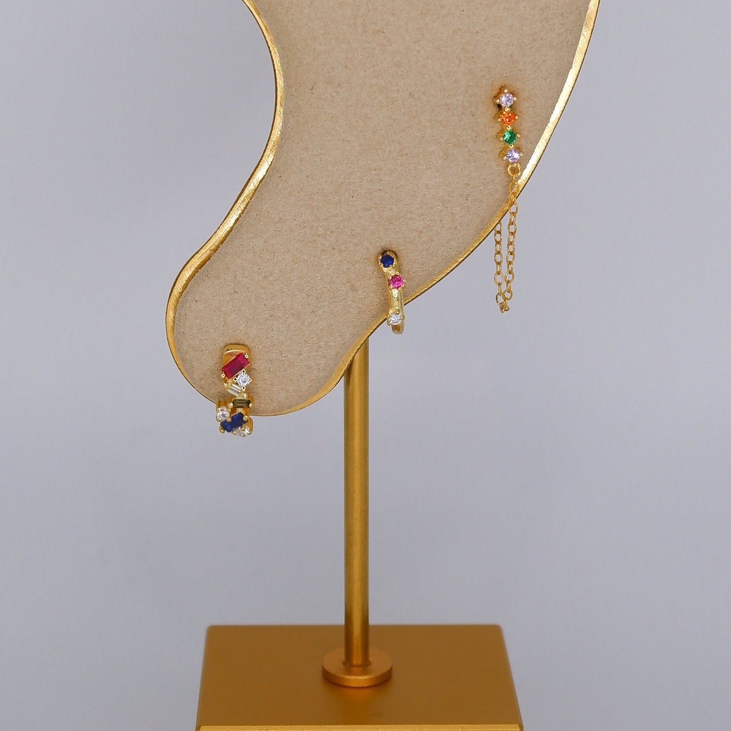 Argola S925 Colorida c/ Brilhantes