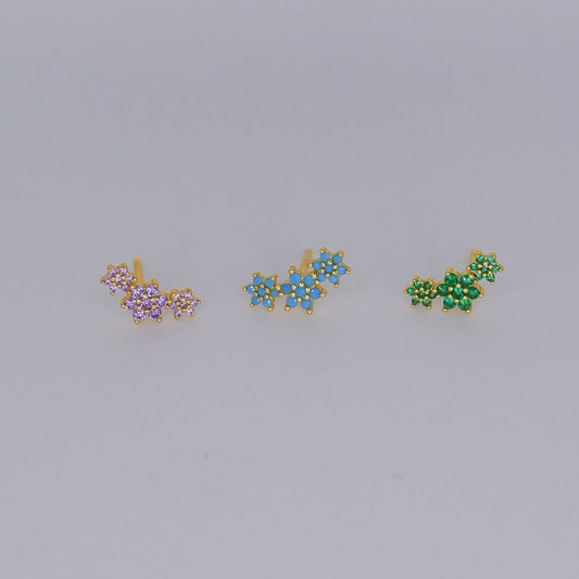 Brincos Espeto S925 Flores