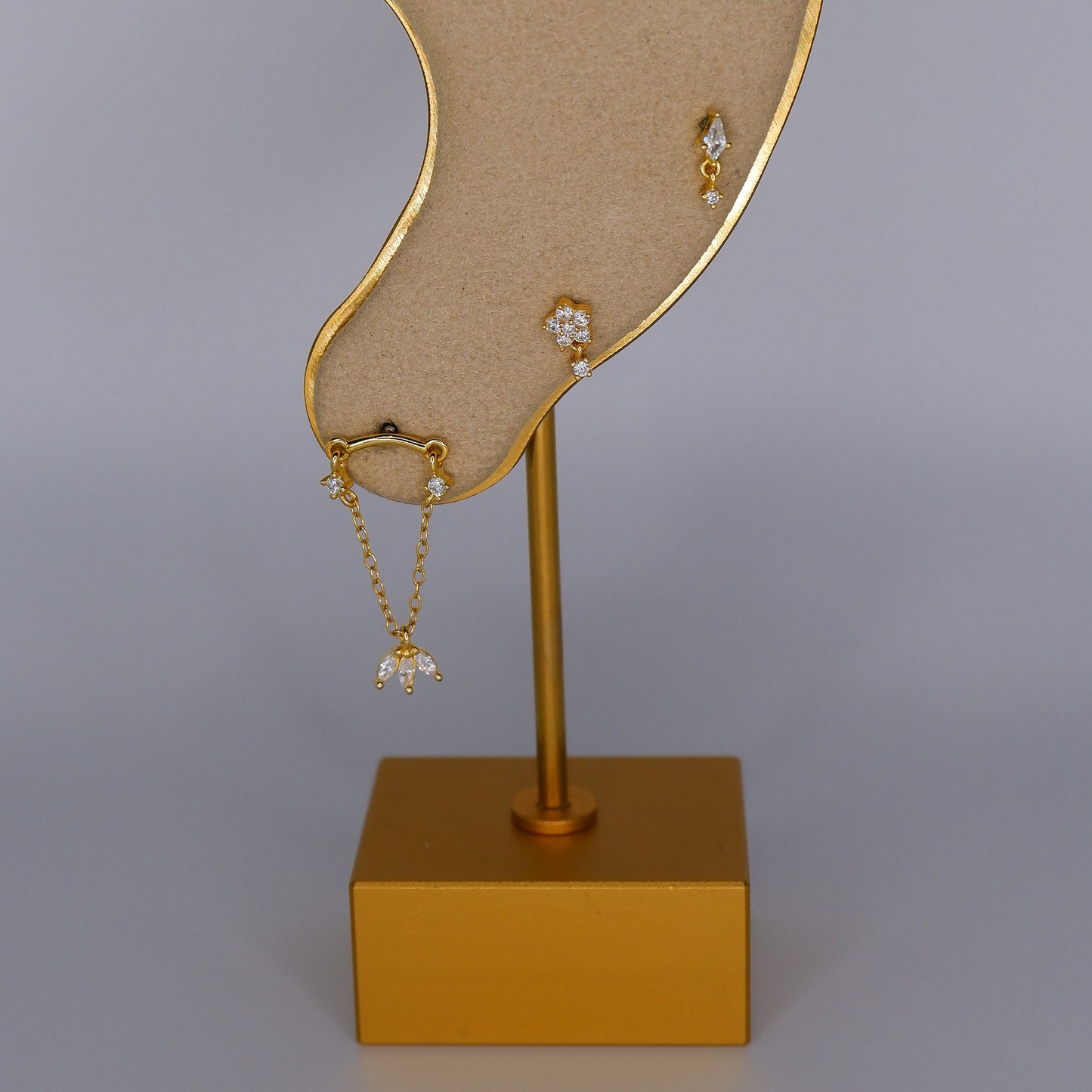 Piercings Achatados Dourados #5 Pendentes