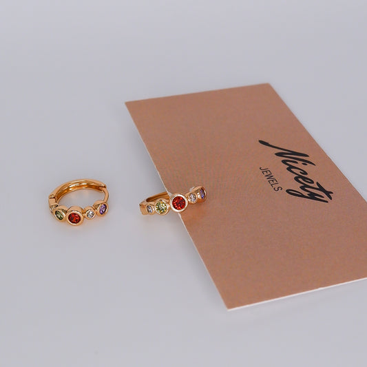 Argola Hipoalergénica Bolinhas Coloridas