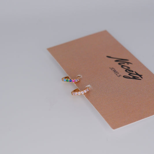 Mini Argolas 7,5mm Hipoalergénicas Tortas Coloridas e Rosa Bébé
