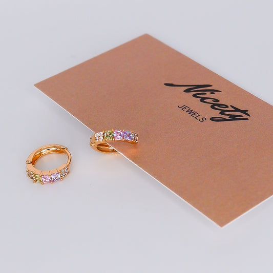 Argola Hipoalergénica Brilhantes Pastel