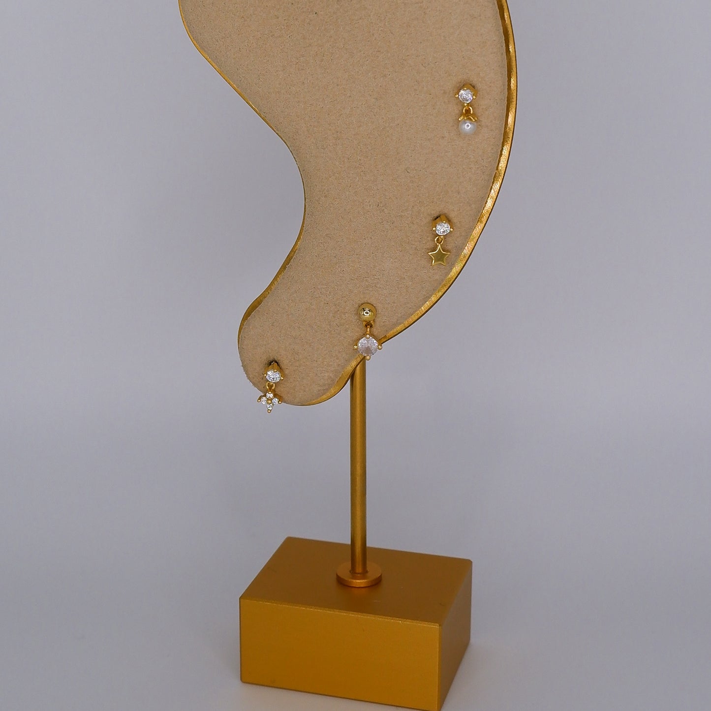 Piercings Achatados Dourados #6 Pendentes